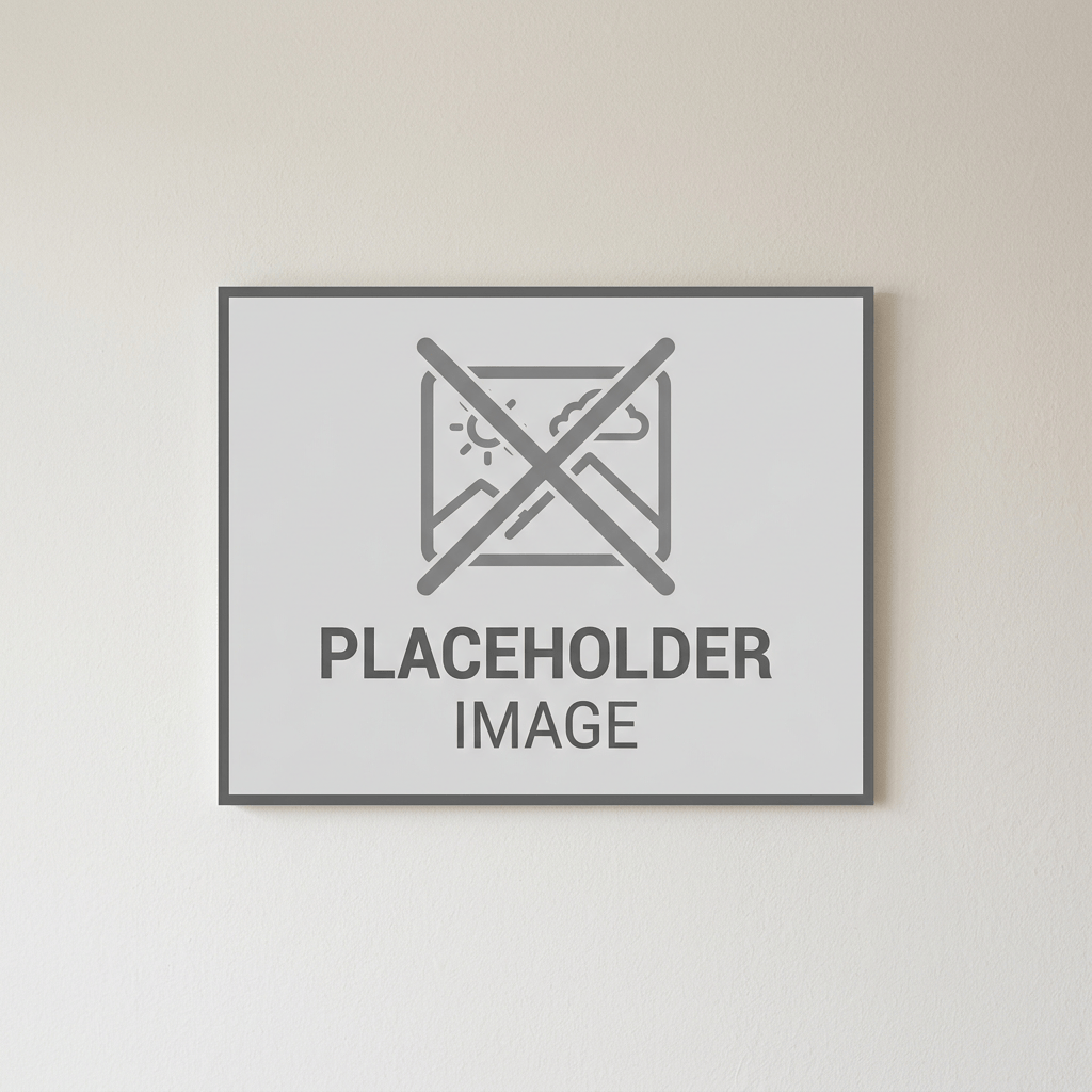 Framed sign with an icon and text saying placeholder image